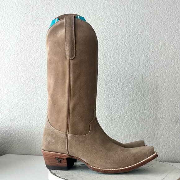 Lane EMMA JANE Womens Cowboy Boots 7.5 Latte Suede Western Cowgirl Mid Calf Tall - Picture 2 of 12